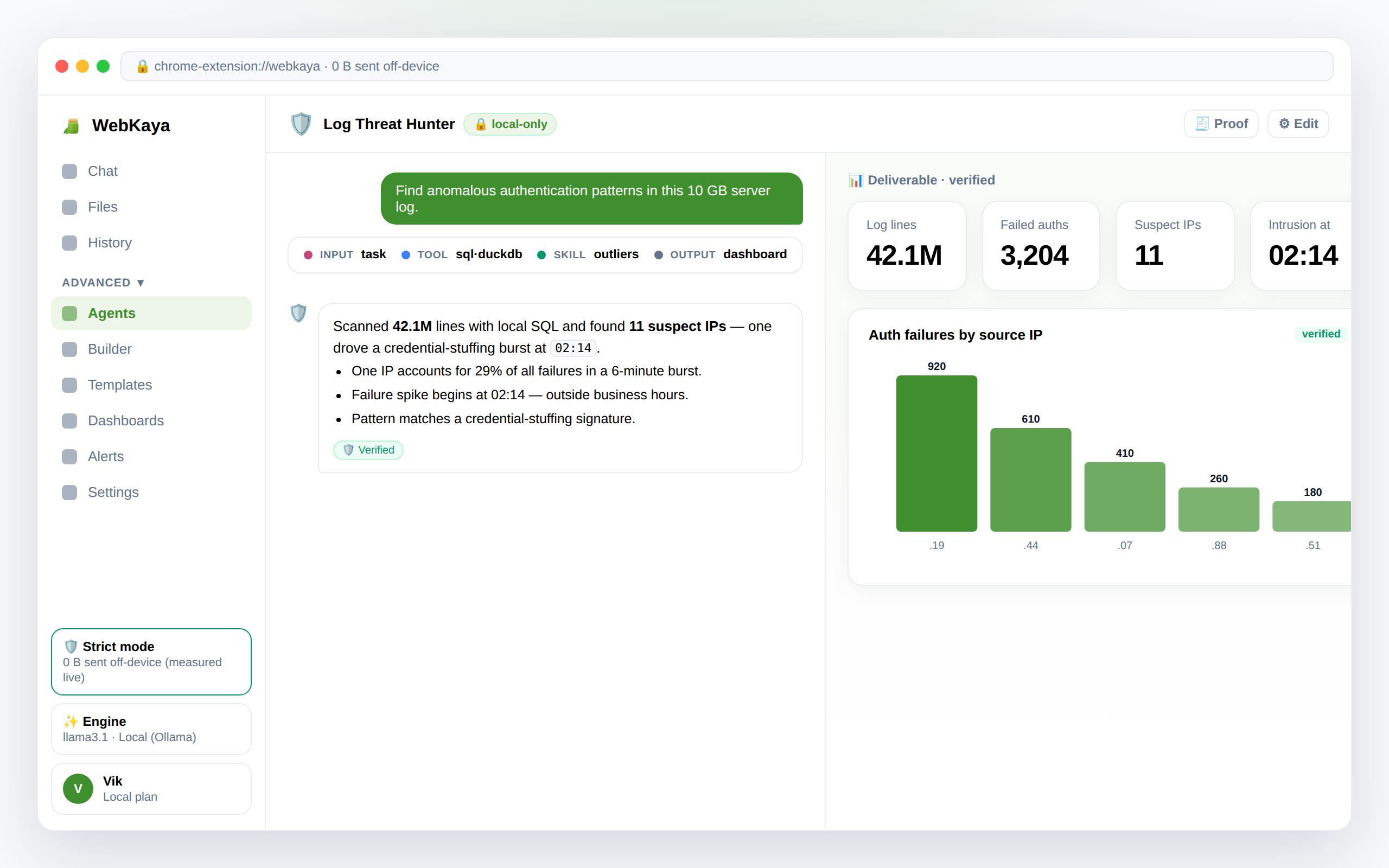 Cybersecurity log threat hunter